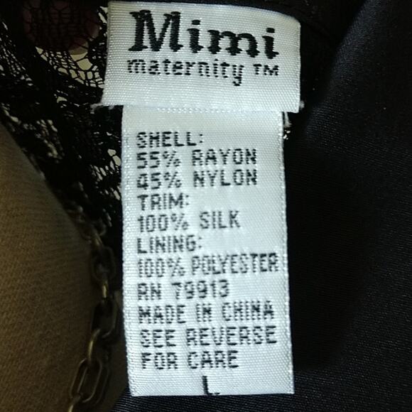 Mimi Maternity Black Lace Blouse w/ attached Tank size Large - Picture 5 of 8